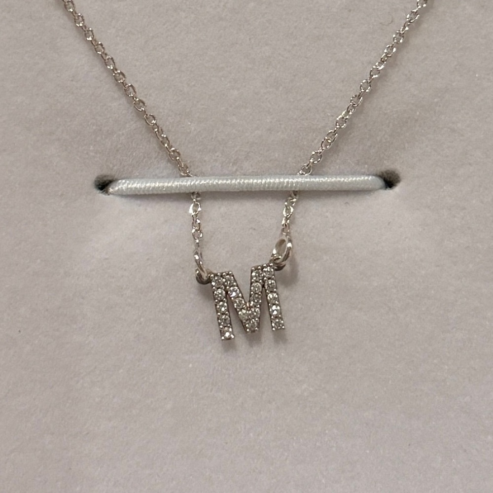 Elegant Silver Initial 'M' Necklace